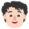 Person- Light Skin Tone- Curly Hair emoji on Microsoft